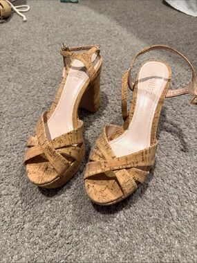 Schutz cork keefa platform heels